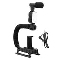 Kit complet 4 in 1 pentru vlogging, Microfon, Lampa LED, Trepied si Suport Telefon Trendysale.ro