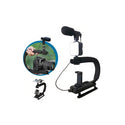 Kit complet 4 in 1 pentru vlogging, Microfon, Lampa LED, Trepied si Suport Telefon Trendysale.ro