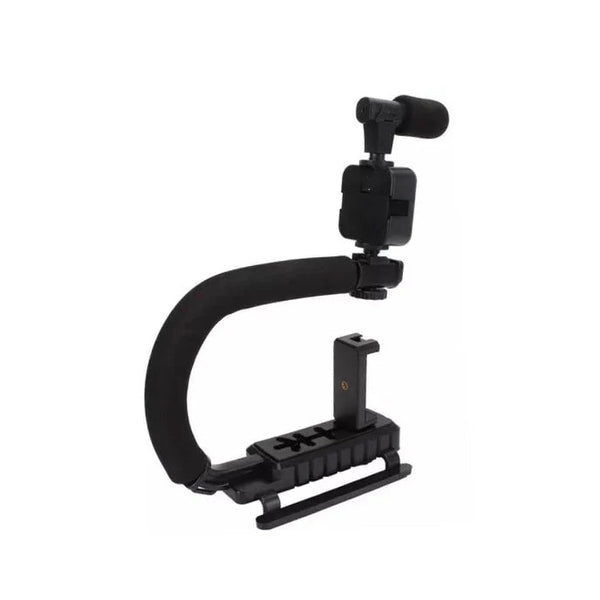 Kit complet 4 in 1 pentru vlogging, Microfon, Lampa LED, Trepied si Suport Telefon Trendysale.ro