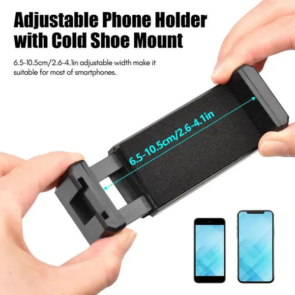 Kit complet 4 in 1 pentru vlogging, Microfon, Lampa LED, Trepied si Suport Telefon Trendysale.ro