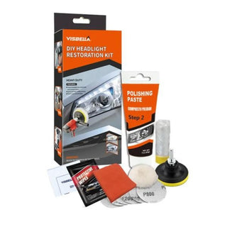 Kit polish faruri, discuri abrazive, pasta, bureti, restaurare faruri Trendysale.ro