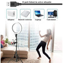 Lampa Circulara Ring Light 30cm, 120x LED SMD, 10 Trepte de Lumina, Telecomanda pe Fir, Trepied Inclus 210cm Trendysale.ro