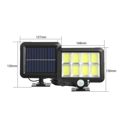 Lampa Solara 100 LED COB 100W, Waterproof IP65 cu Senzor de Miscare pentru Exterior Trendysale.ro