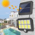 Lampa Solara 100 LED COB 100W, Waterproof IP65 cu Senzor de Miscare pentru Exterior Trendysale.ro