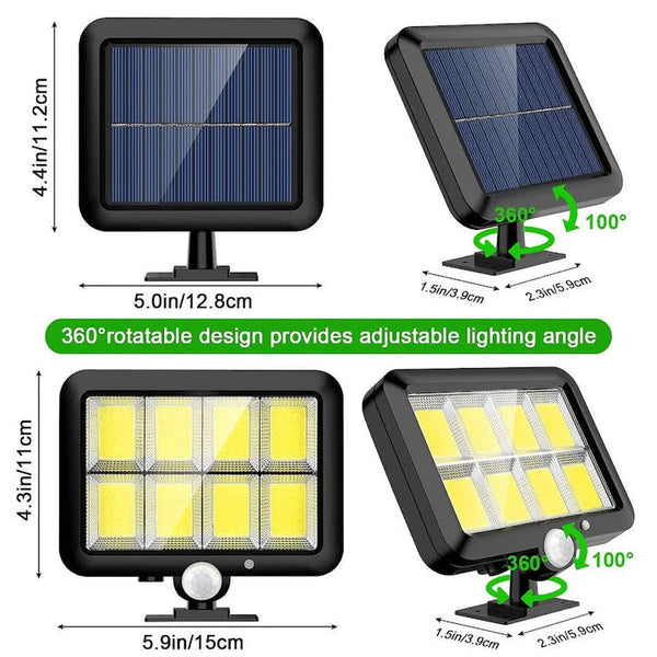 Lampa Solara 100 LED COB 100W, Waterproof IP65 cu Senzor de Miscare pentru Exterior Trendysale.ro