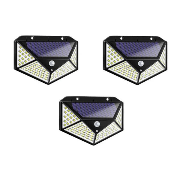 Lampa de Exterior Solara 100 LED cu panou solar, senzor de miscare Set 3 Trendysale.ro