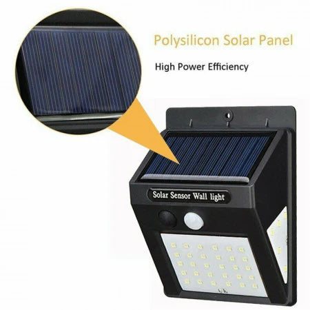 Lampa solara de perete, 30 LED-uri, temperatura culoare alb rece, 6500 K, senzor de lumina, 500 lm, Negru Trendysale.ro