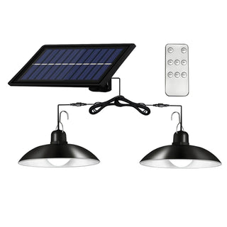 Lampa solara suspendata cu 2 becuri LED, telecomanda, 50W Trendysale.ro