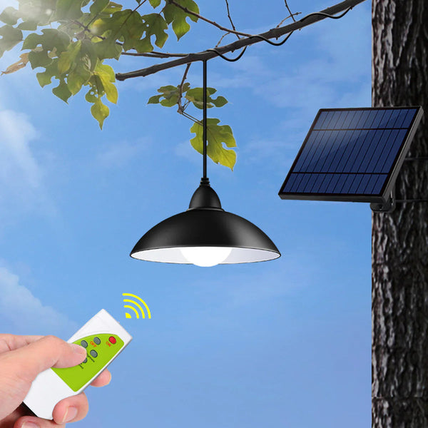 Lampa solara suspendata cu 2 becuri LED, telecomanda, 50W Trendysale.ro