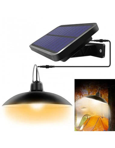 Lampa solara suspendata cu 2 becuri LED, telecomanda, 50W Trendysale.ro