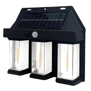Lampa solara tripla pentru exterior, cu senzor de miscare si 3 moduri de lumina, 3 LED-uri Trendysale.ro