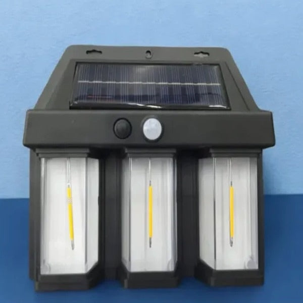 Lampa solara tripla pentru exterior, cu senzor de miscare si 3 moduri de lumina, 3 LED-uri Trendysale.ro