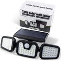 Lampa solara tripla, 30W, IP,65, 74LED SMD, Cu Panou Solar Trendysale.ro
