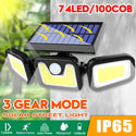 Lampa tripla solara de perete cu senzor de miscare Trendysale.ro
