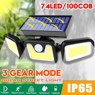 Lampa tripla solara de perete cu senzor de miscare Trendysale.ro