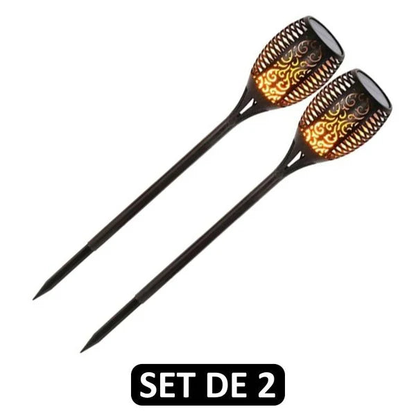 Lampi Solare tip Torta cu efect de Flacara, de exterior, 96 LED Trendysale.ro