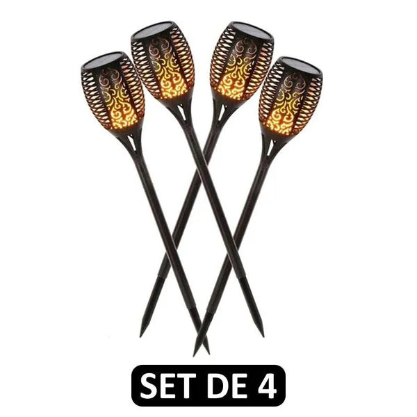 Lampi Solare tip Torta cu efect de Flacara, de exterior, 96 LED Trendysale.ro