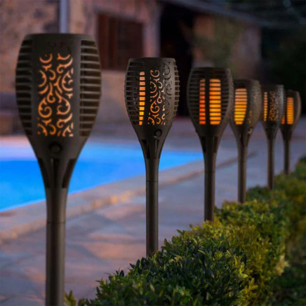 Lampi Solare tip Torta cu efect de Flacara, de exterior, 96 LED Trendysale.ro