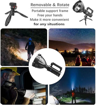 Lanterna Multifunctionala cu Suport Tripod, Reincarcabila, 4 Moduri de Iluminare, USB, Indicator de Baterie, Negru Trendysale.ro