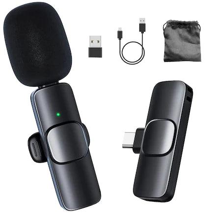 Microfon Lavaliera Wireless K8, Compatibil USB-C si iPhone, Sunet Clar si Profesional Trendysale.ro