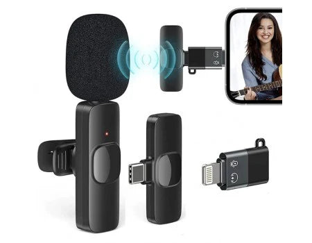 Microfon Lavaliera Wireless K8, Compatibil USB-C si iPhone, Sunet Clar si Profesional Trendysale.ro