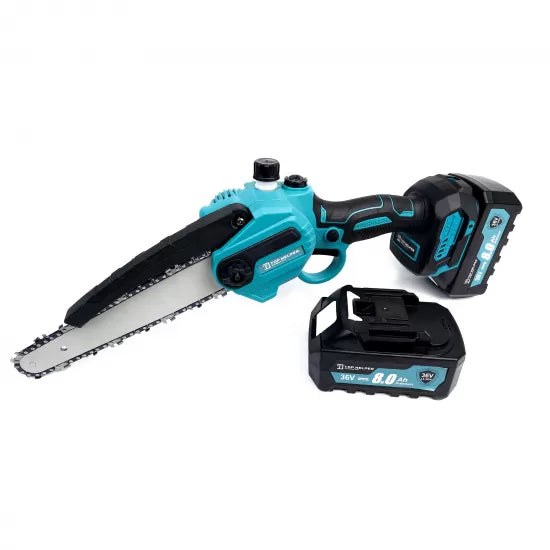 Mini Drujba Profesionala, sistem de ungere, 2 acumulatori 36V, 8Ah, 20 cm, 2 Lanturi Trendysale.ro