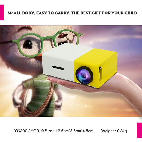 Mini Videoproiector LED Portabil YG300, 400-600 lm, 1080P Full HD Trendysale.ro