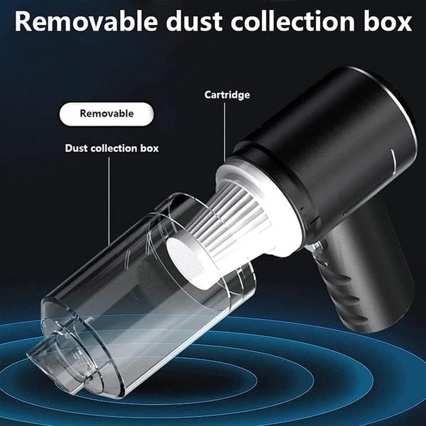 Mini aspirator auto portabil 2 in 1 fara fir cu incarcare prin USB Trendysale.ro