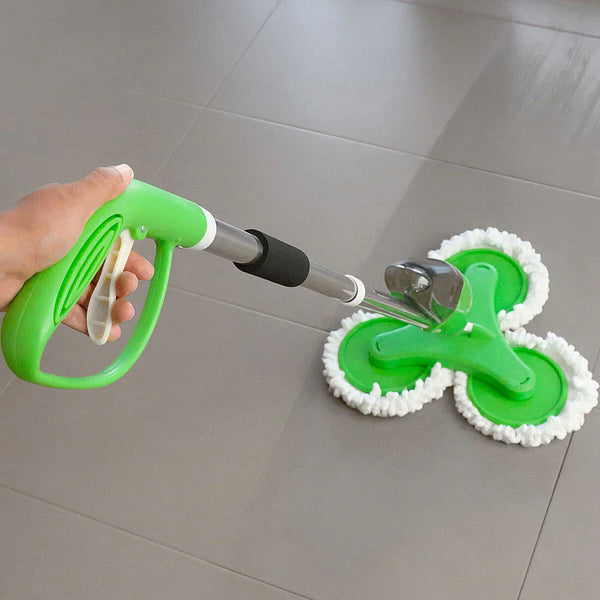 Mop triplu cu rezervor pulverizator, 3 capete rotative cu diametru 20 cm, 3 lavete microfibra, rezervor 600 ml Trendysale.ro