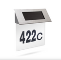 Numar de casa iluminat LED, alimentare solara, design din inox Trendysale.ro