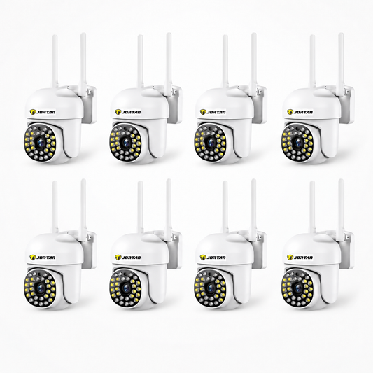 Set 8 Camere de Supraveghere WiFi JORTAN JT-8161, Full HD, Vedere Color Noaptea până la 30 m, pentru Casă, Curte, Atelier sau Cabană