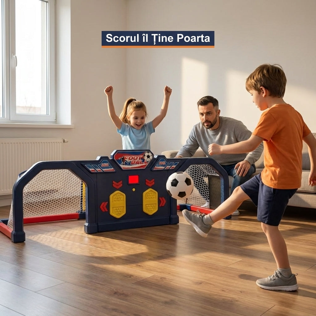 Poartă de Fotbal Electronică pentru Copii cu Afișaj de Scor, 2 Ținte, Lumini și Sunete + Minge
