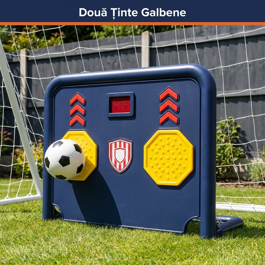 Poartă de Fotbal Electronică pentru Copii cu Afișaj de Scor, 2 Ținte, Lumini și Sunete + Minge