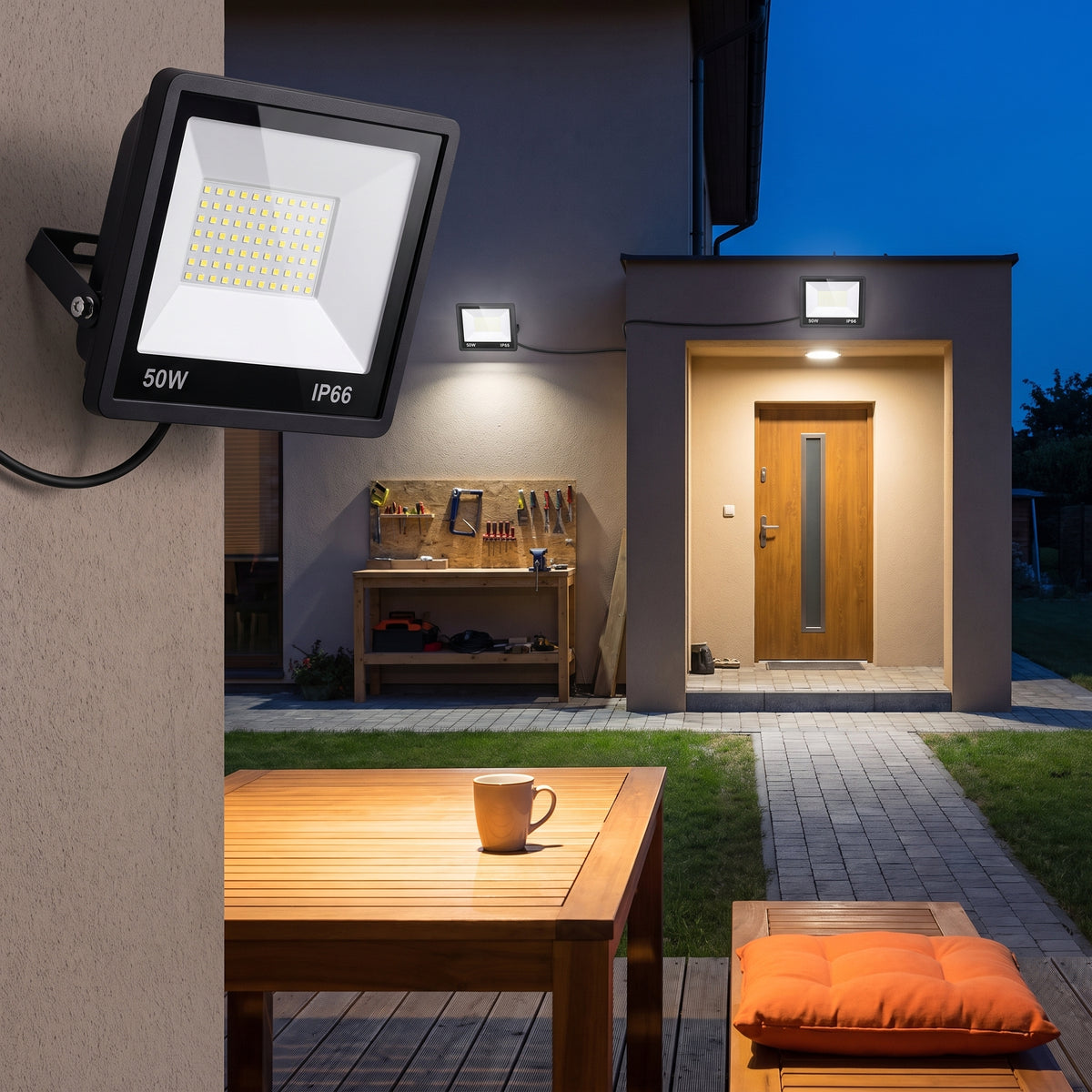 Set 3 Proiectoare LED Jortan, 50W și 3000 lm Fiecare, 220V, Corp din Aluminiu