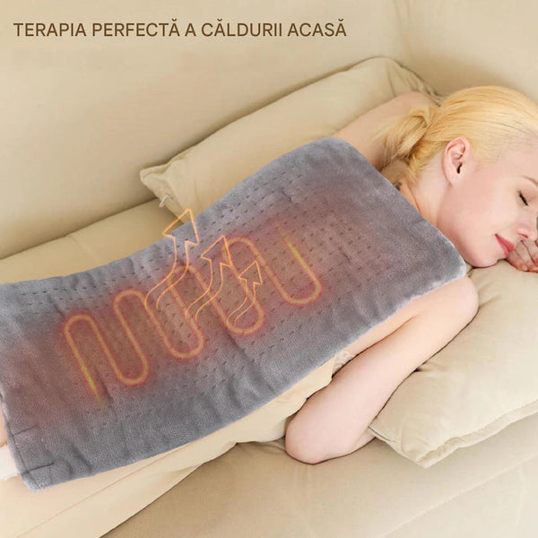 Patura Electrica cu Incalzire si Masaj, 9 Combinatii de Relaxare, Gri Trendysale.ro