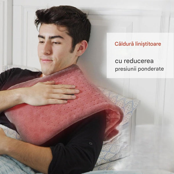 Patura Electrica cu Incalzire si Masaj, 9 Combinatii de Relaxare, Gri Trendysale.ro
