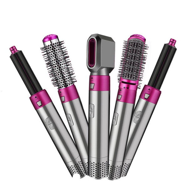 Perie de Par 5 in 1, 1000W, 3 Trepte de Temperatura, Usuca, Indreapta, Onduleaza Trendysale.ro