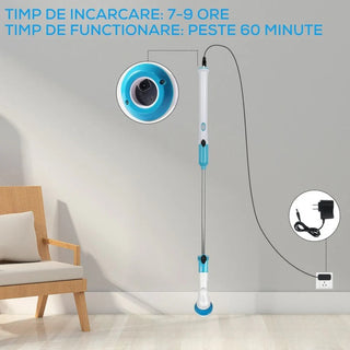 Perie rotativa electrica, ABS, 3 capete de curatare interschimbabile, Alb Trendysale.ro