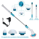 Perie rotativa electrica, ABS, 3 capete de curatare interschimbabile, Alb Trendysale.ro
