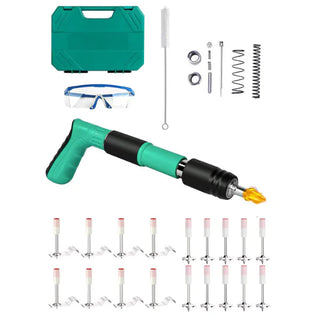 Pistol de cuie manual, multifuncțional, pentru beton și tavan – argintiu + set 100 cuie Trendysale.ro