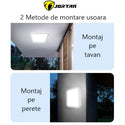Plafoniera LED Jortan 100W cu Incarcare Solara, Lumina Rece sau Calda, Panou 23x30 cm, IP44, Telecomanda Inclusa Trendysale.ro