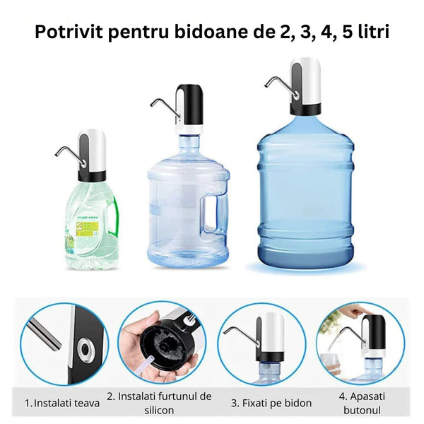 Pompa electrica cu incarcare USB pentru bidoane apa Trendysale.ro