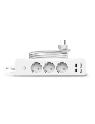 Prelungitor Hub de Alimentare Jortan cu Prize, USB si Type-C, Cablu 2m, Buton On/Off, Alb Trendysale.ro