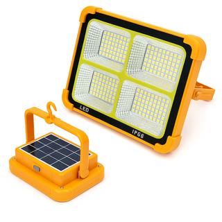 Proiector LED cu panou solar 500W, baterie 12000 mAh, USB, IP66 Trendysale.ro