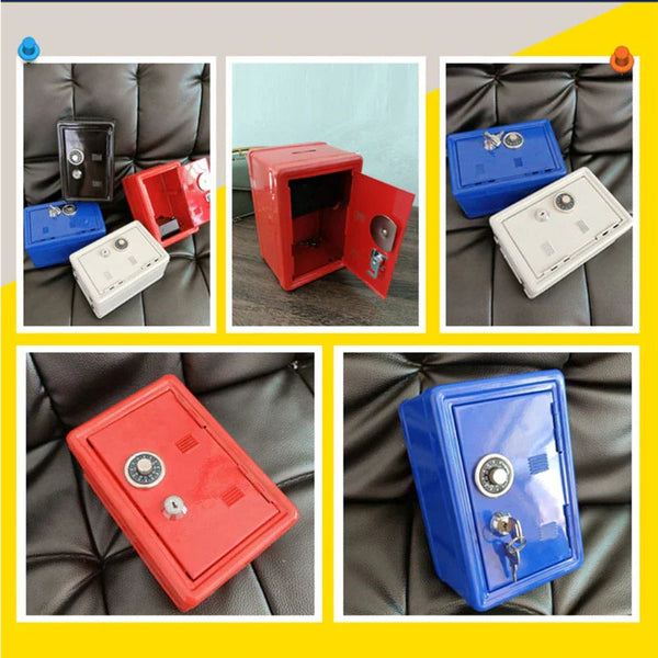 Pusculita copii model seif metalic 12x10x18cm Trendysale.ro