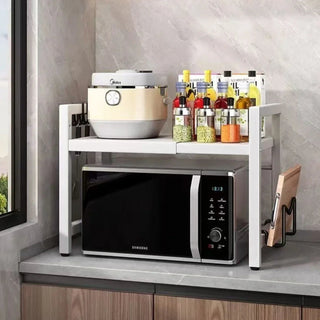 Raft metalic ajustabil cuptor microunde, negru, 40-60x36.5x45 cm Trendysale.ro