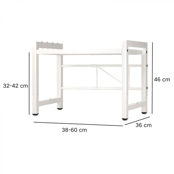 Raft metalic ajustabil cuptor microunde, negru, 40-60x36.5x45 cm Trendysale.ro