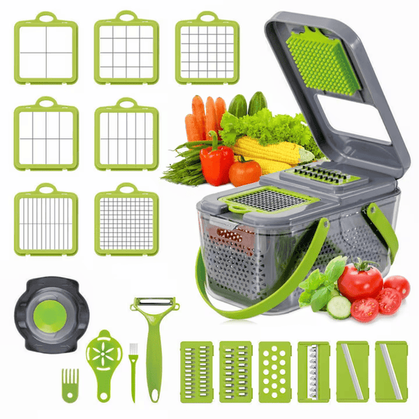 Razatoare Multifunctionala 9 in 1, Legume si Fructe, 22x Accesorii Trendysale.ro