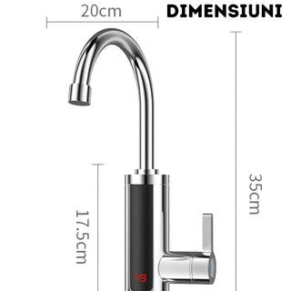 Robinet Electric Incalzit Apa Instant, LCD, Reglabil, Montare Chiuveta, Rotire 360°, Otel Inoxidabil Trendysale.ro