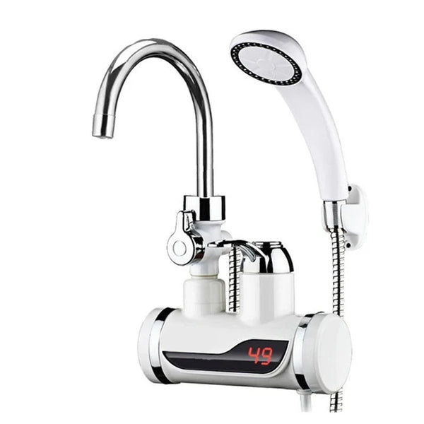 Robinet Electric pentru Apa Calda cu Dus Inclus si Montaj pe Perete, Putere 3000W Trendysale.ro